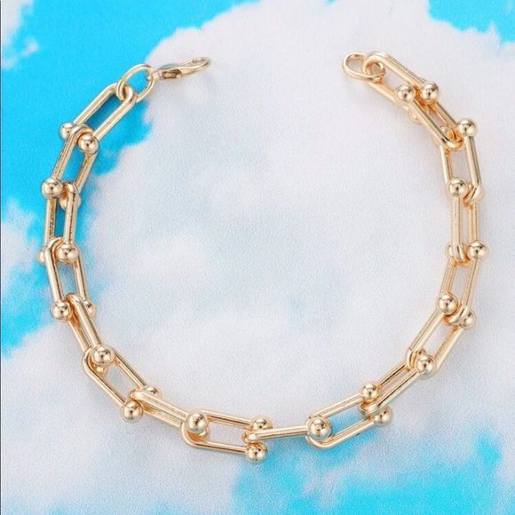 Gold 3/$30 Linked Chain Bracelet - Picture 2 of 2
